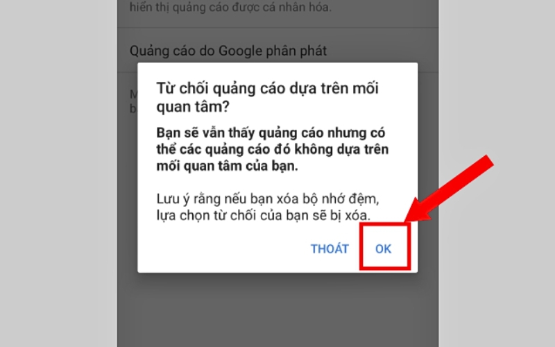 chọn OK để xác nhận