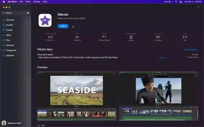 Phần mềm iMovie