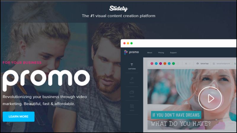 Slide.ly - Trang web tạo video quảng cáo trực tuyến