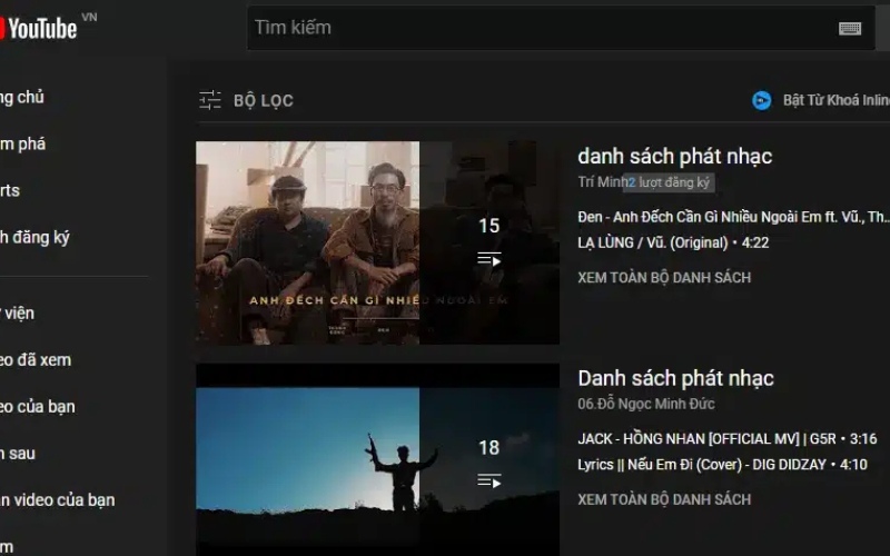 Thêm video vào danh sách phát của YouTube