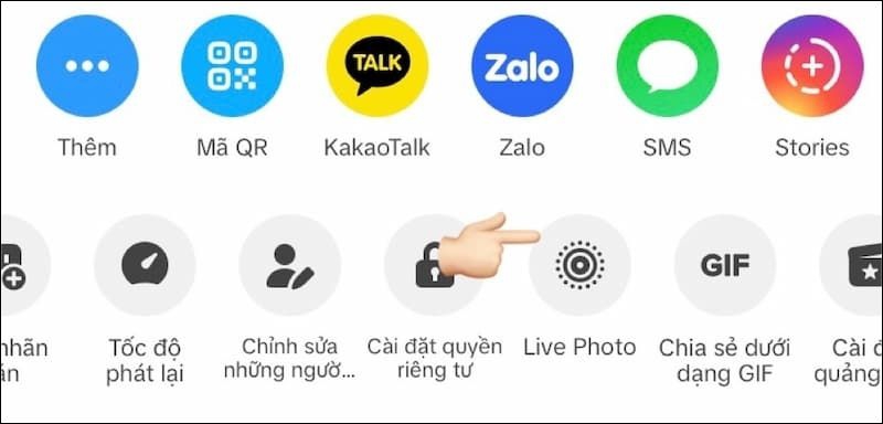 Chọn “Live Photo” để tải video