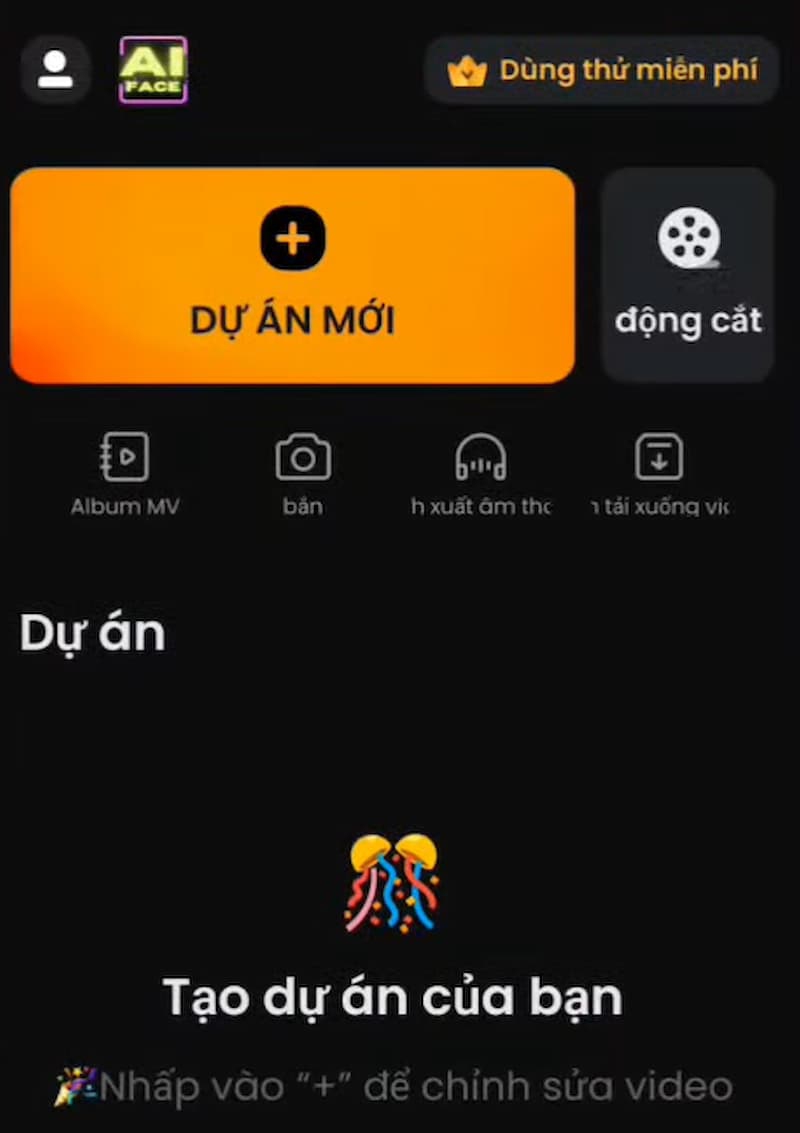 Màn hình chính của Viva Video