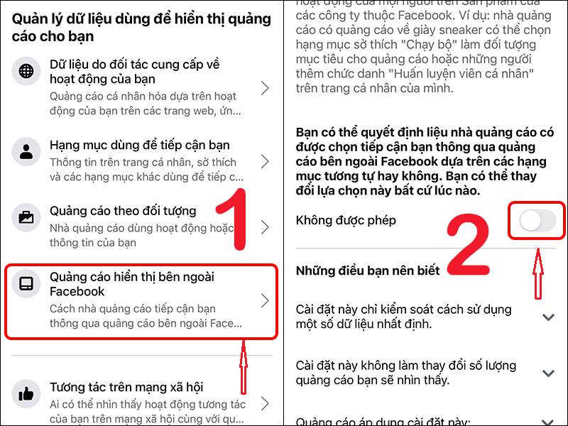 Tắt quảng cáo bên ngoài Facebook