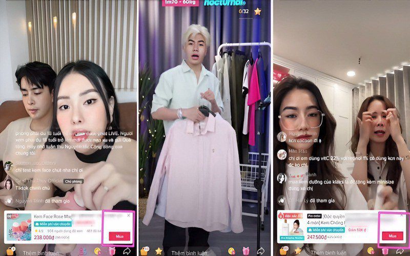 Mua hàng trực tiếp trên ứng dụng TikTok.