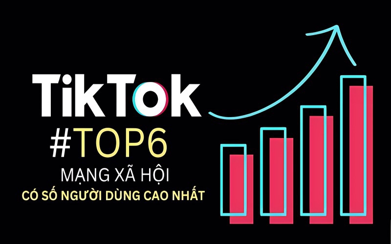 TikTok thuộc top 6 mạng xã hội có số người dùng cao nhất.