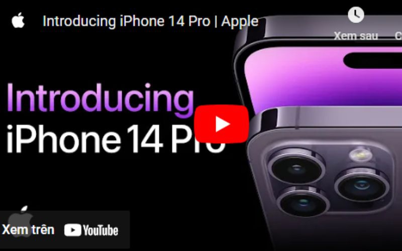 Ảnh trong video giới thiệu iPhone  14 Pro