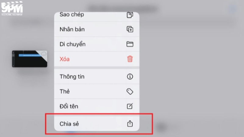 Bấm chọn Chia sẻ