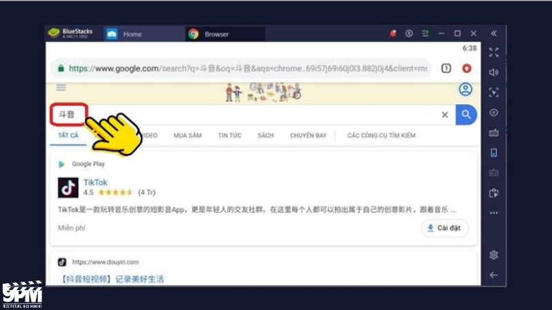 Gõ từ khóa 斗音 trên Google của BlueStacks