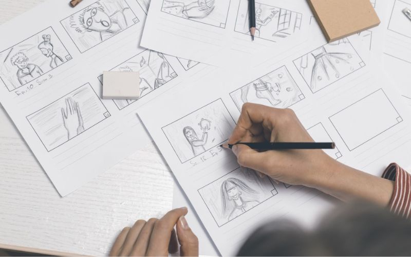 Nên phác thảo hình ảnh trong việc tạo Storyboard một cách rõ ràng.