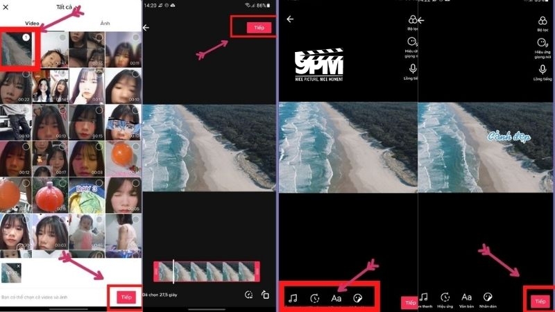 Chèn chữ vào video TikTok một cách nhanh chóng