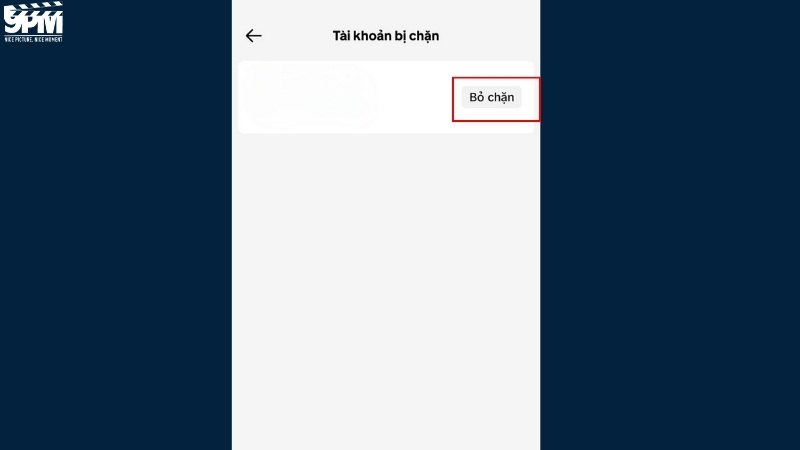 Bấm bỏ chặn tài khoản TikTok bạn muốn bỏ chặn