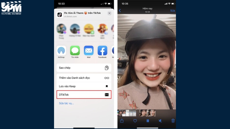 Chọn DTikTok để lưu video TikTok không dính logo về máy