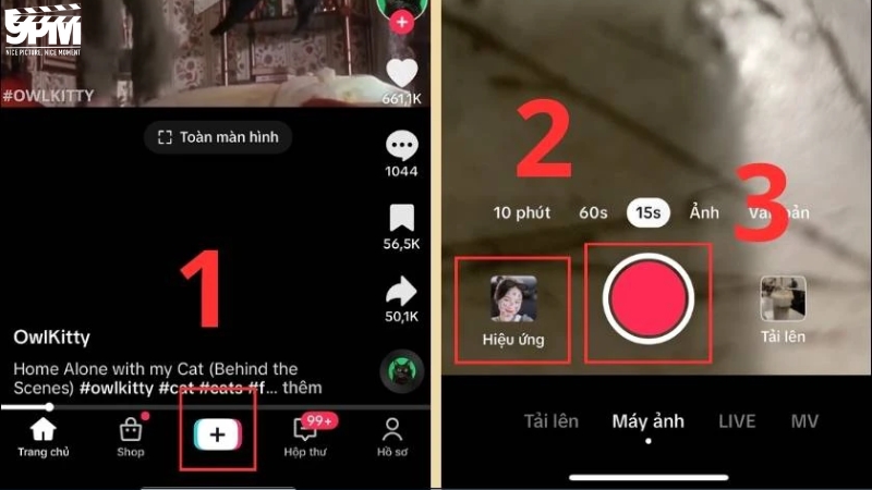 Vào TikTok trên điện thoại để quay video