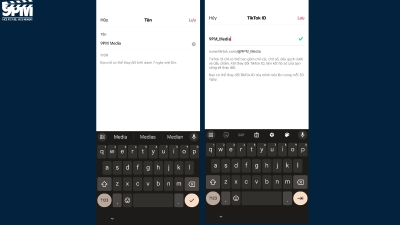 Sửa tên TikTok và ID theo ý muốn của bạn