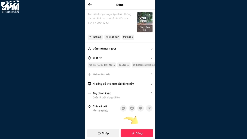 Bấm Đăng để đăng tải video lên TikTok