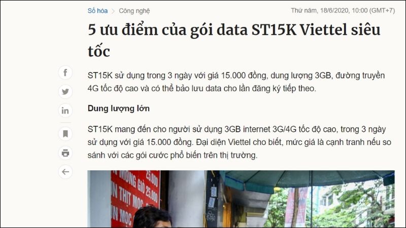 Viettel còn đăng tải bài viết PR trên các trang báo mạng uy tín trong suốt chiến dịch