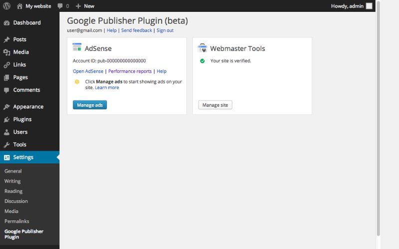 Plugin quảng cáo miễn phí Google Publisher Plugin