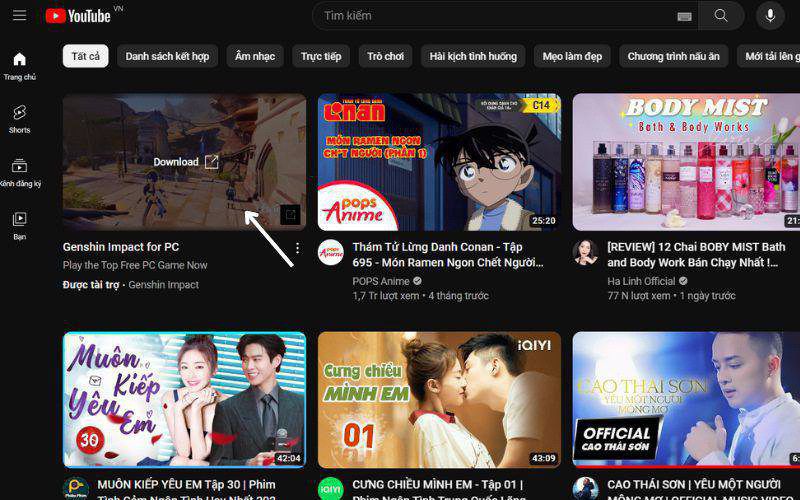 TrueView Video Discovery có thể đặt ở trang tìm kiếm video