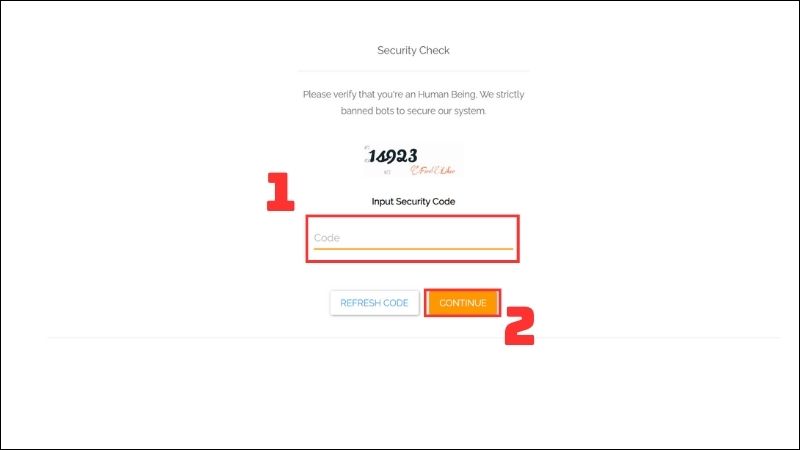 Nhập mã xác nhận captcha của hệ thống TikTok gửi về