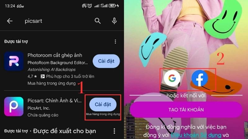 Bạn cần tải ứng dụng Picsart