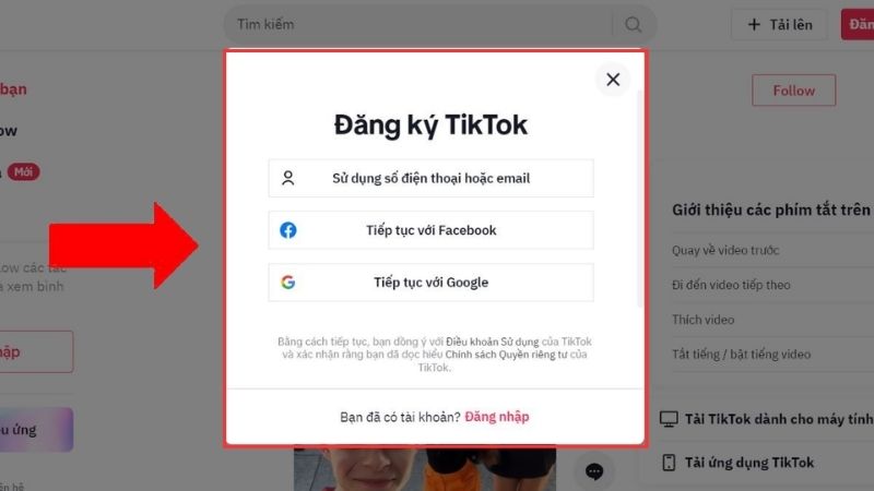 Bạn cần đăng nhập vào tài khoản TikTok của mình