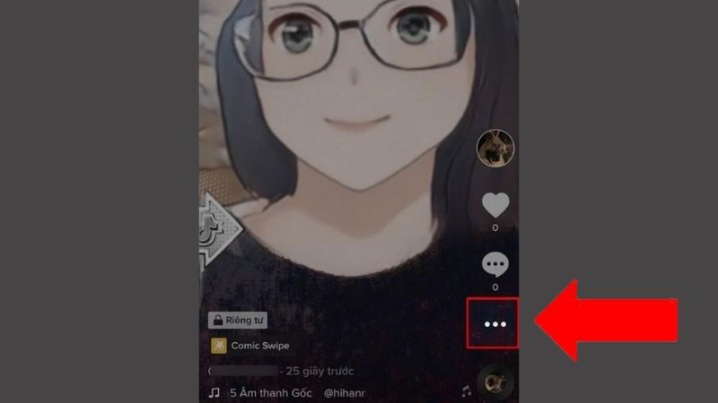 Ở video vừa đăng, bạn nhấn biểu tượng dấu 3 chấm
