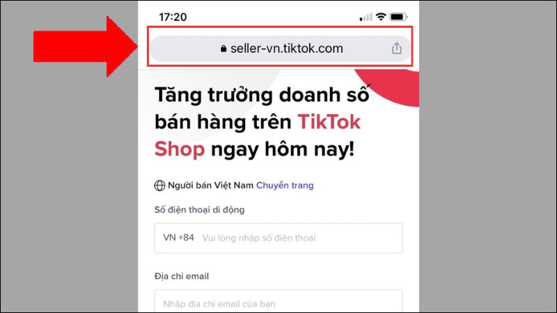 Bạn hãy truy cập vào trang web Tiktokshop Seller Center